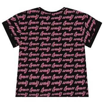Girls Black & Pink Logo T-Shirt