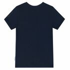 Boys Navy Holographic Logo T-shirt, 1, hi-res