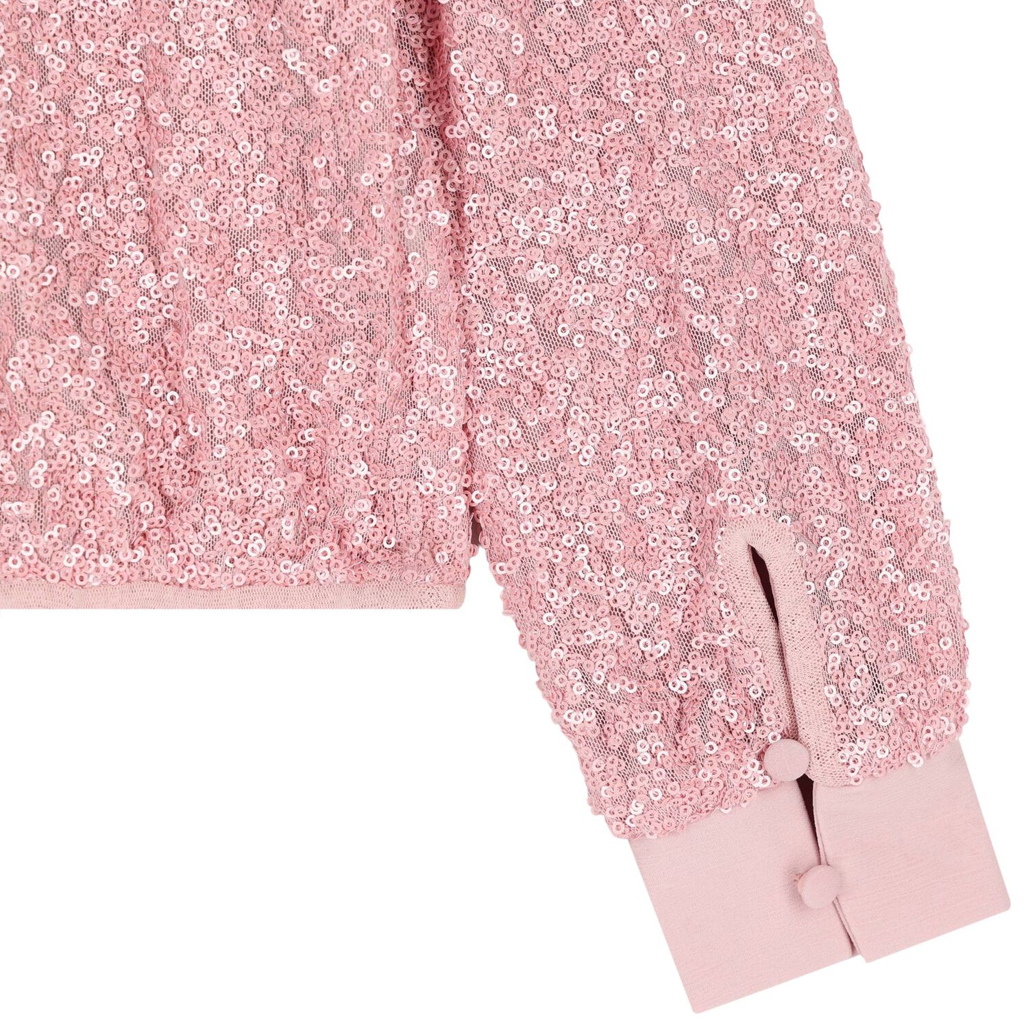 Girls Metallic Pink Sequin Skirt Set, 1, hi-res