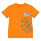 Younger Boys Orange & Beige Shorts Set, 1, hi-res