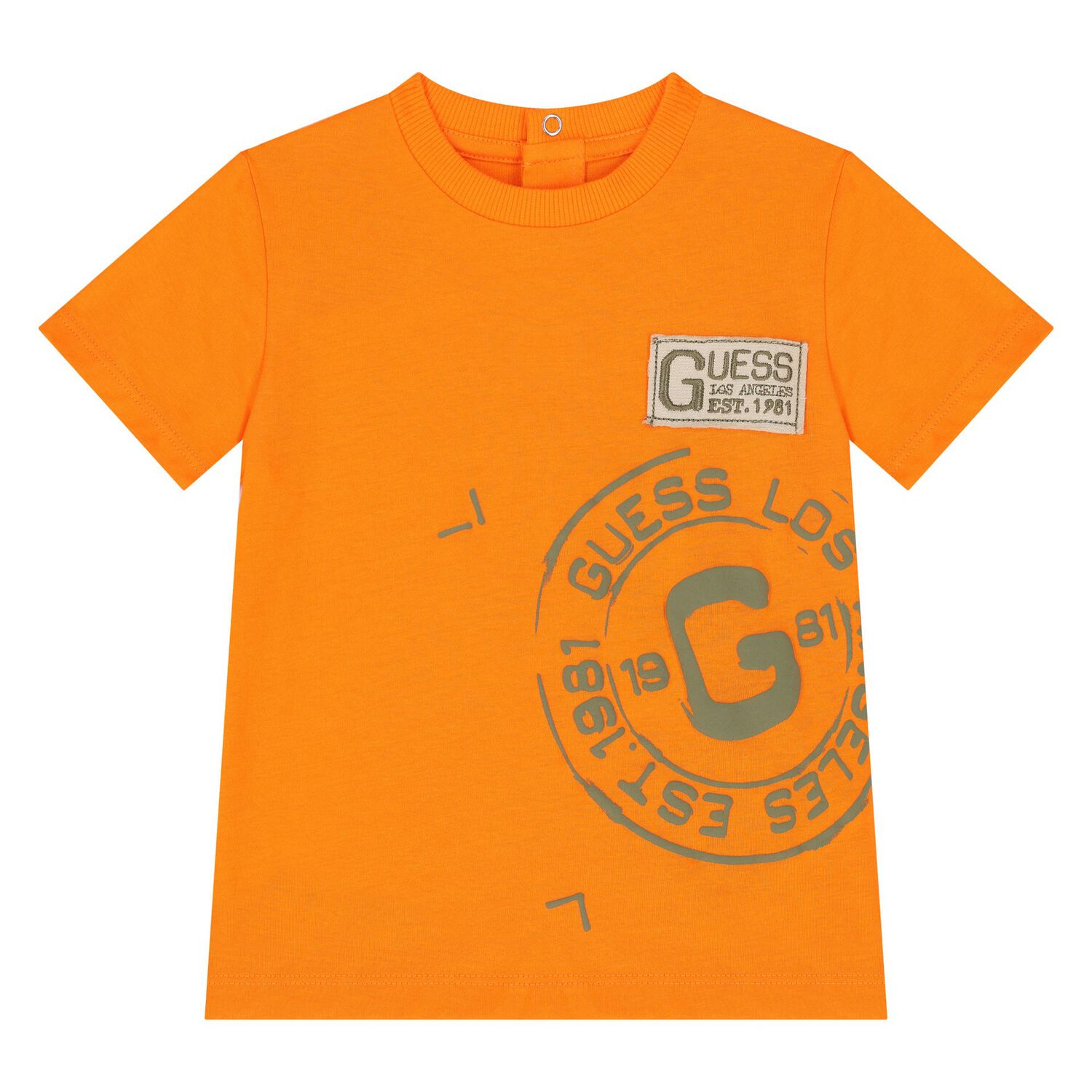 Younger Boys Orange & Beige Shorts Set, 1, hi-res