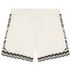 Boys Ivory Zig Zag Shorts, 1, hi-res