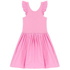 Girls Pink Ruffled Dress, 1, hi-res
