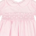 Baby Girls Pink Smocked Ruffled Dress, 1, hi-res