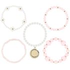 Girls Silver & Pink Bracelets ( 5-Pack ), 1, hi-res
