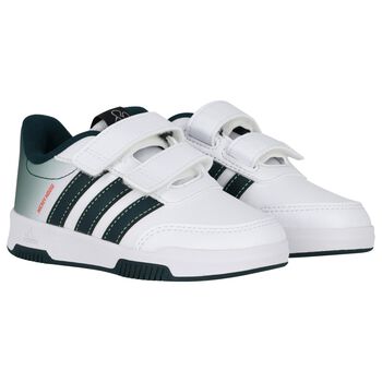 Boys Disney White & Green Logo Trainers
