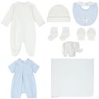 Baby Boys White & Blue Logo Gift Set, 1, hi-res