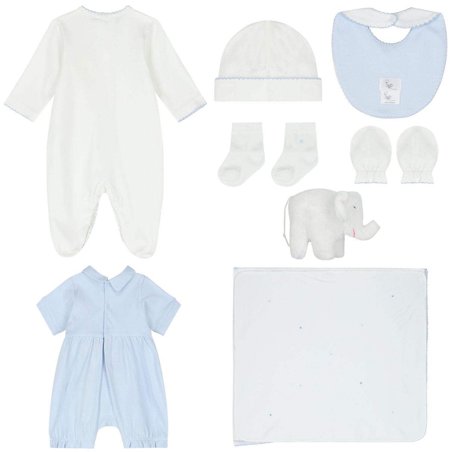 Baby Boys White & Blue Logo Gift Set, 1, hi-res image number null