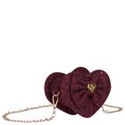 Girls Burgundy Tweed Heart Jade Handbag, 1, hi-res