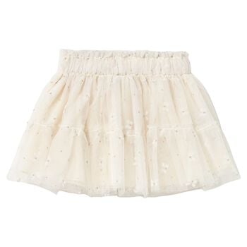 Younger Girls Ivory Tulle Skirt