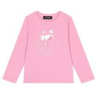 Girls Pink Choupette Long Sleeve Top, 1, hi-res
