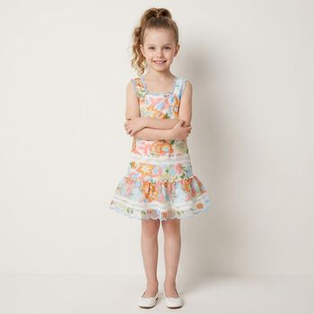 Girls Multi-Coloured Embroidered Dress