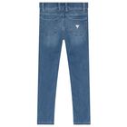 Girls Blue Logo Denim Jeans, 1, hi-res