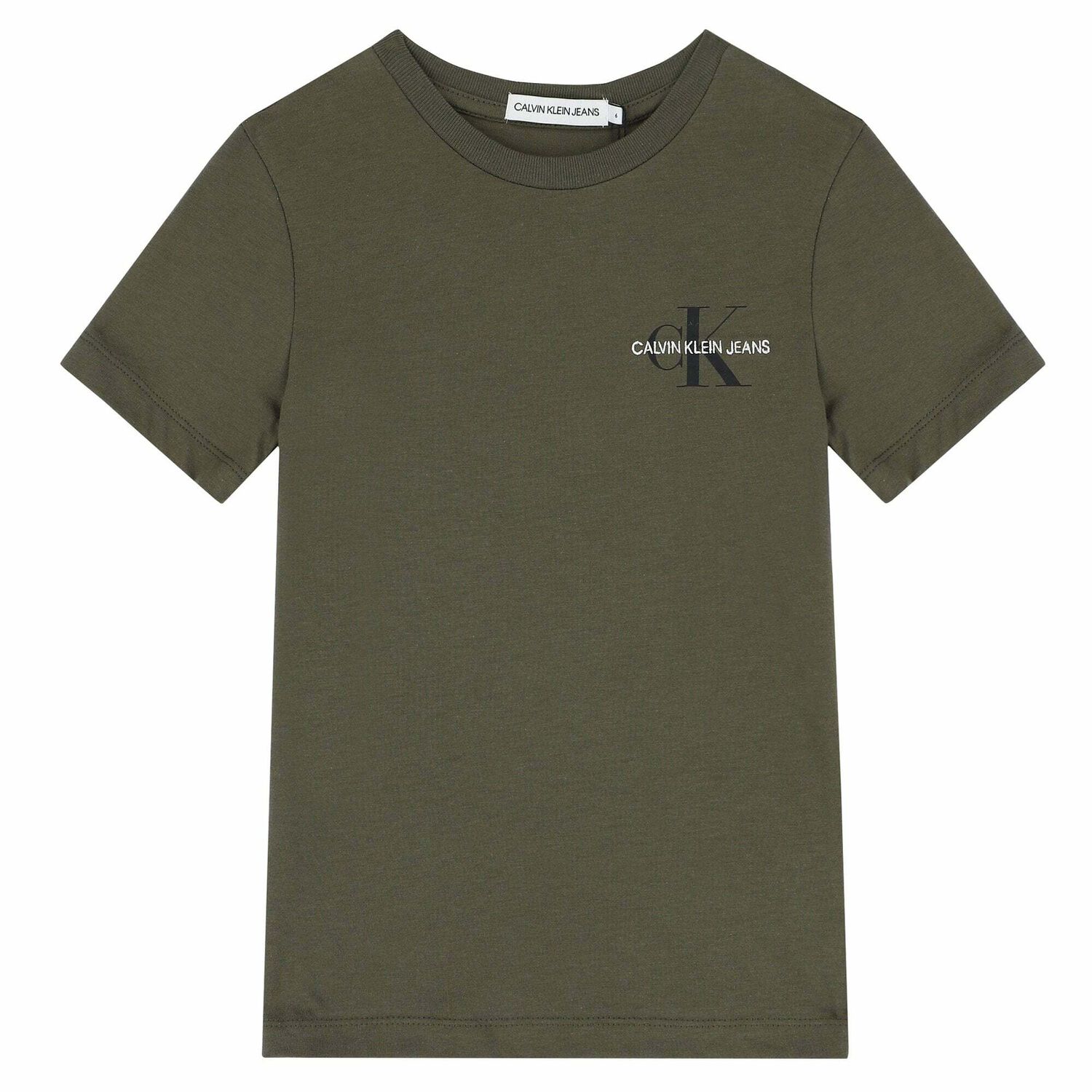 Calvin Klein Boys Khaki Logo T-Shirt Junior Couture UK