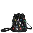Girls Black Stars Faux Leather Bag, 1, hi-res
