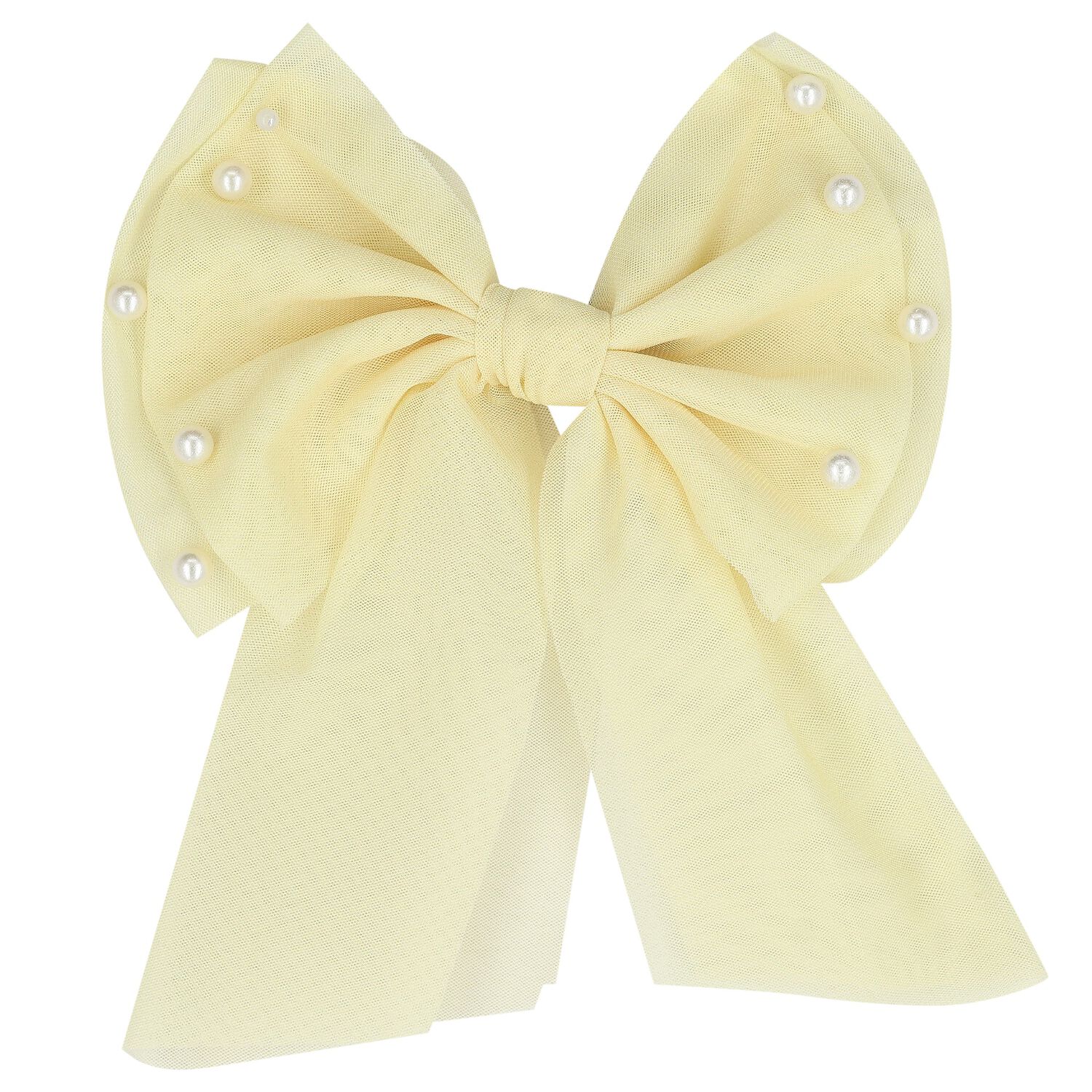 Girls Yellow Bow Hairclip, 2, hi-res