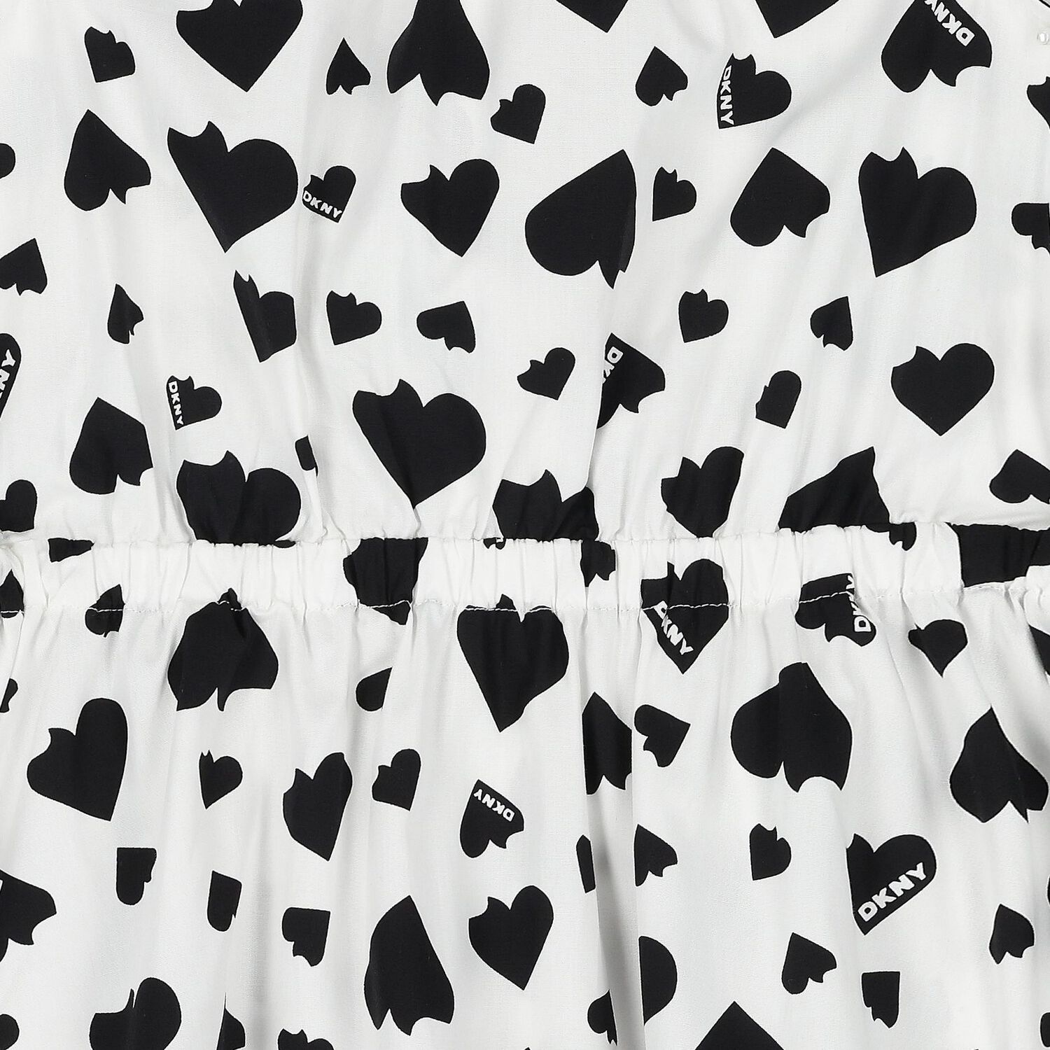 Girls White & Black Heart Dress, 1, hi-res