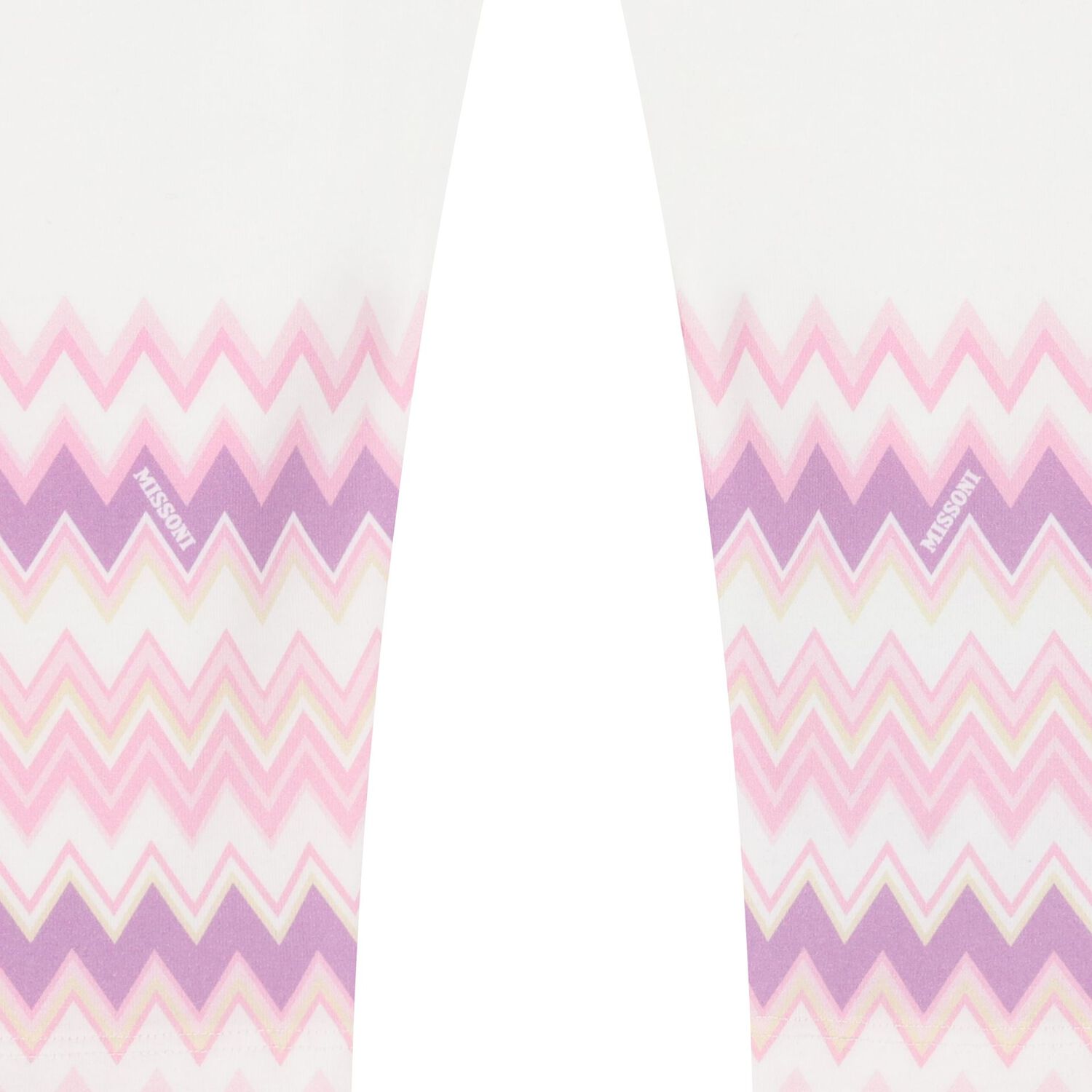 Younger Girls White & Pink Zig Zag Leggings, 1, hi-res