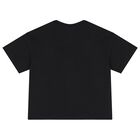 Girls Black Logo T-Shirt, 1, hi-res