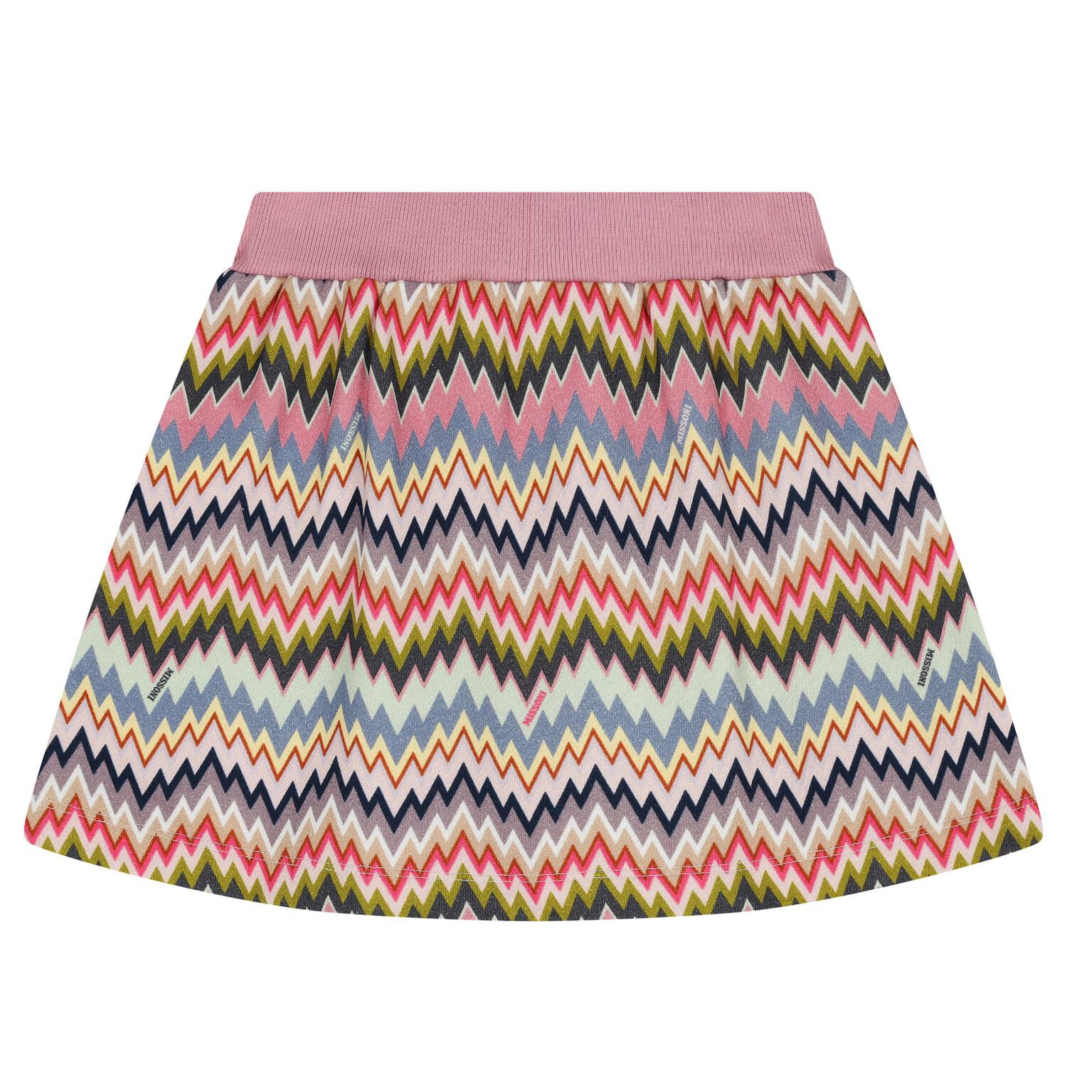 Girls Pink Zigzag Skirt, 1, hi-res