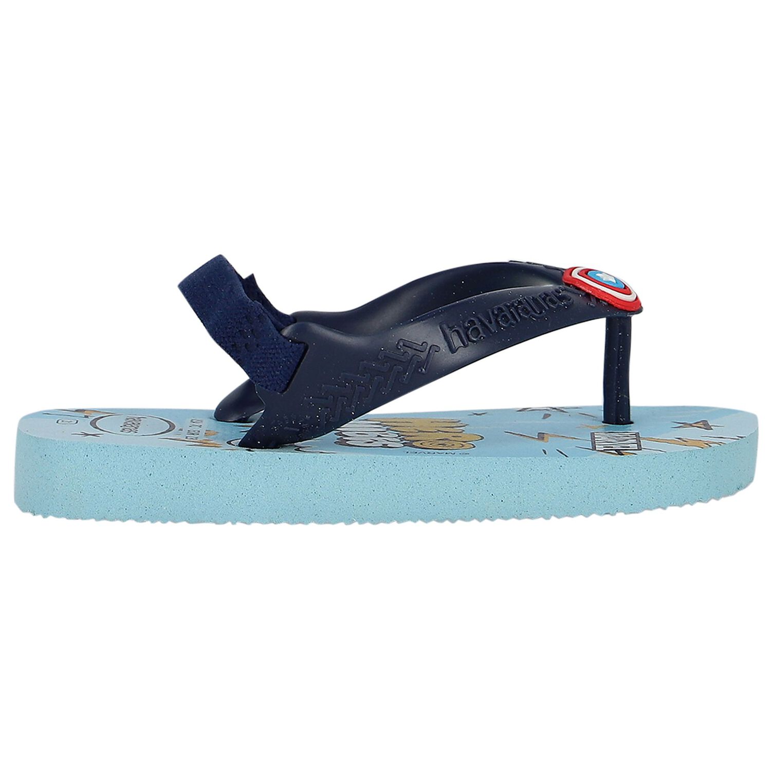 Boys Blue Marvel Logo Flip Flops, 1, hi-res image number null