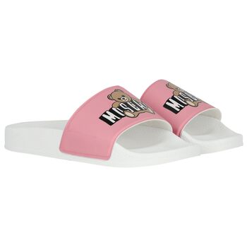 Girls Pink Teddy Bear Logo Sliders
