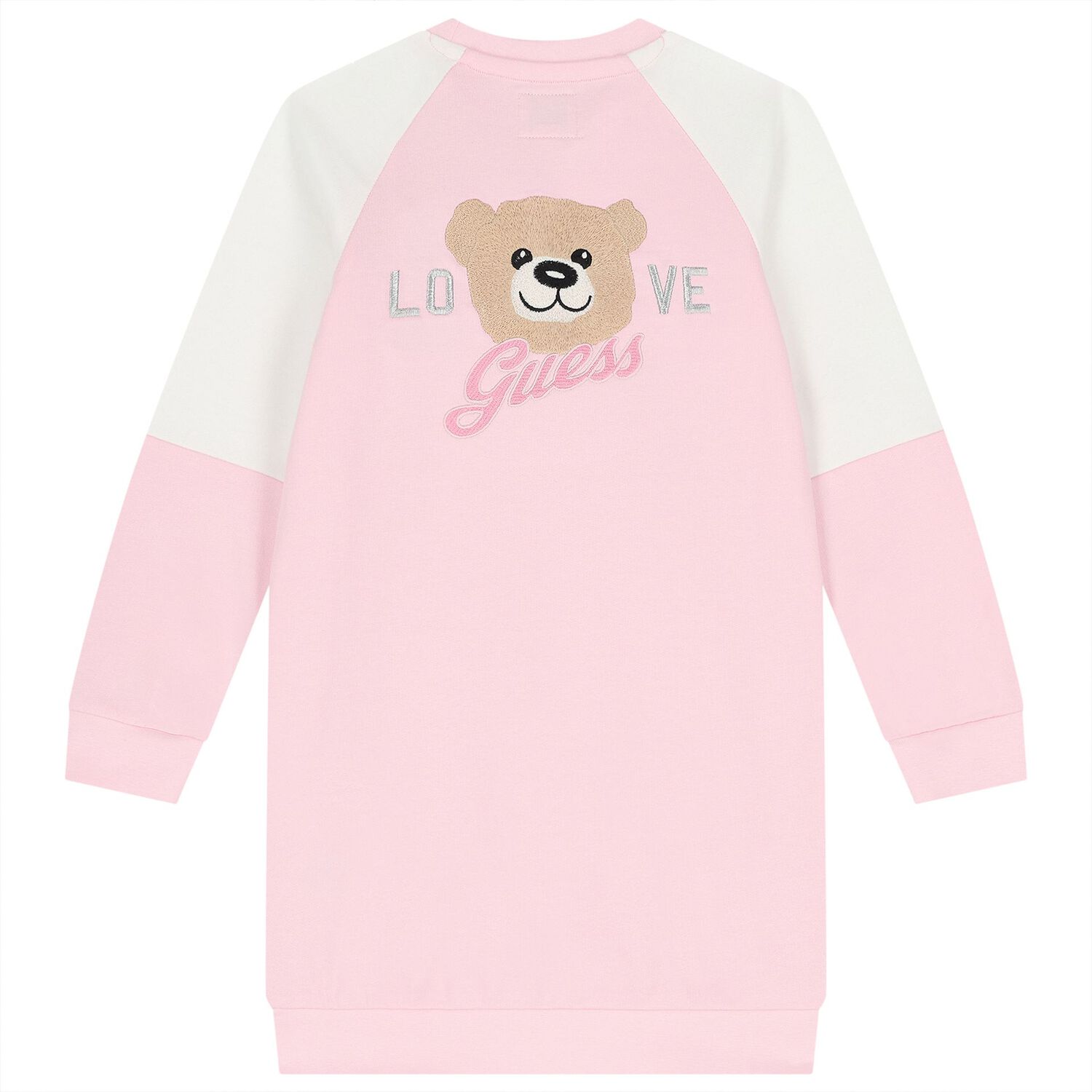 Girls Pink & White Logo Dress, 1, hi-res