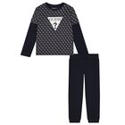 Boys Navy Blue Logo Joggers Set, 1, hi-res