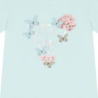 Girls Aqua Logo Butterfly T-Shirt, 2, hi-res