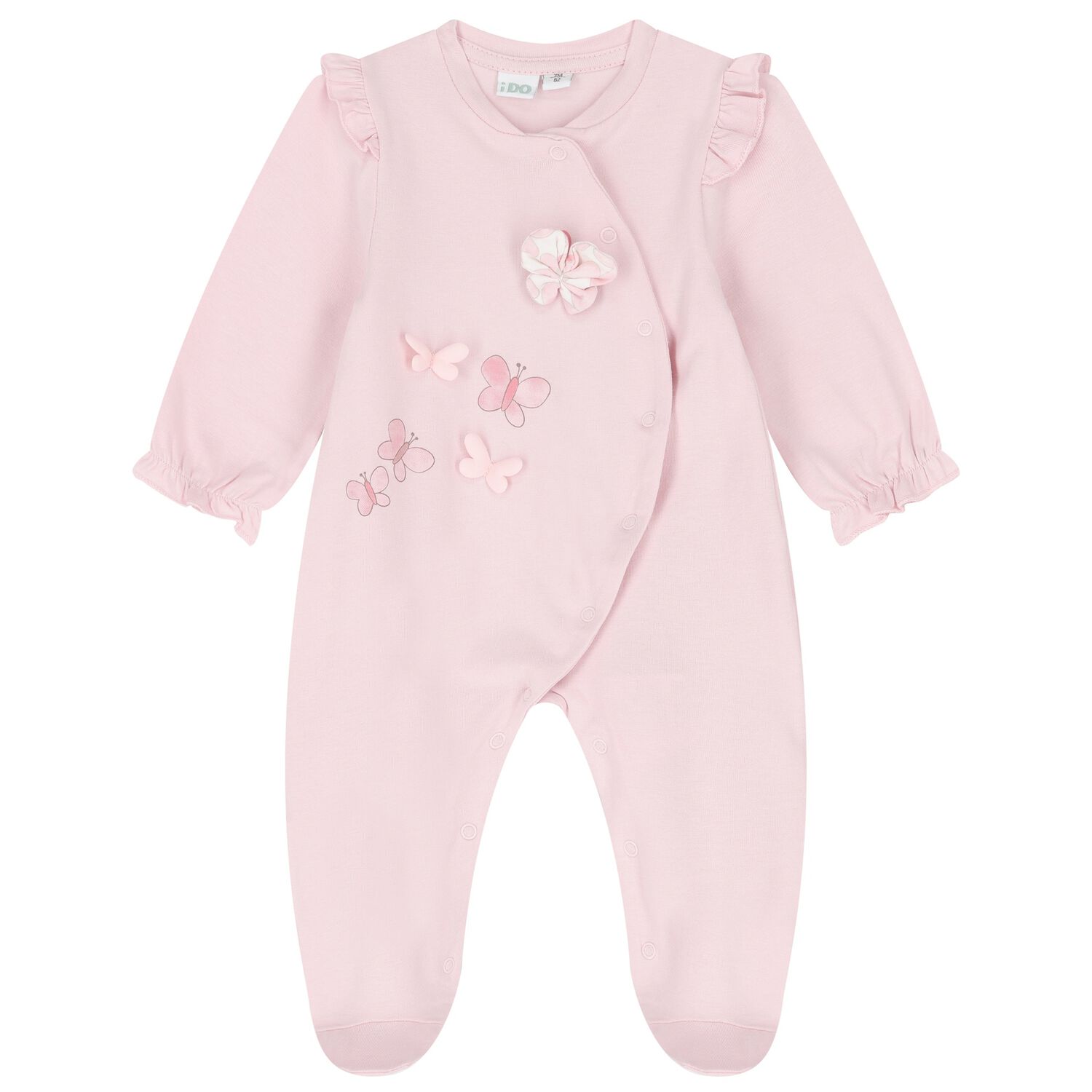 Baby Girls Pink Butterfly Babygrow, 1, hi-res