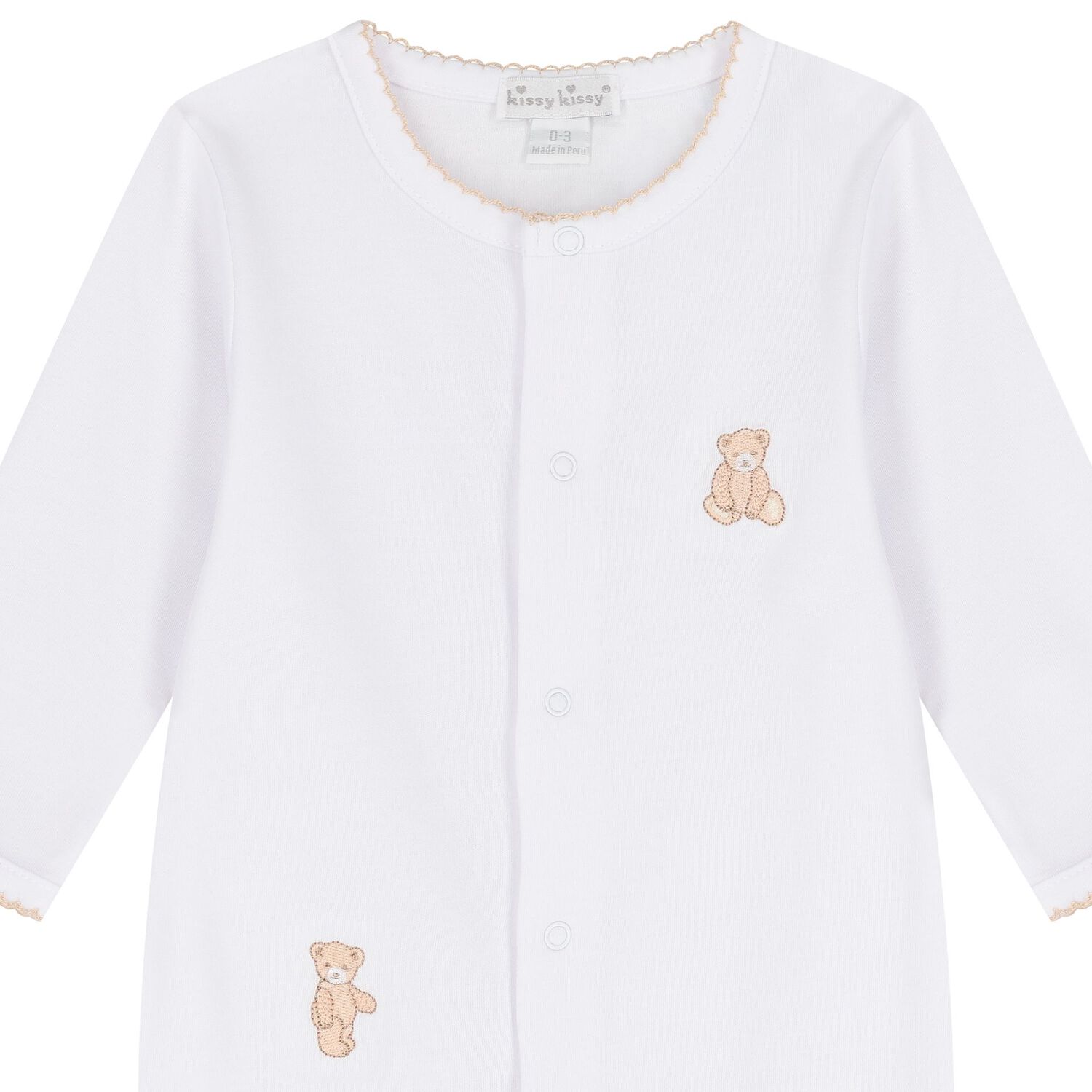White & Beige Teddy Bear Time Babygrow Set, 1, hi-res image number null