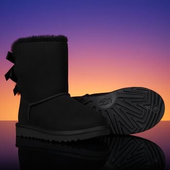 Girls Black Bailey Bow II Suede Boots