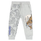 Younger Boys Grey Tiger Logo Joggers, 1, hi-res