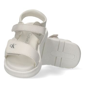 Girls White Logo Sandals