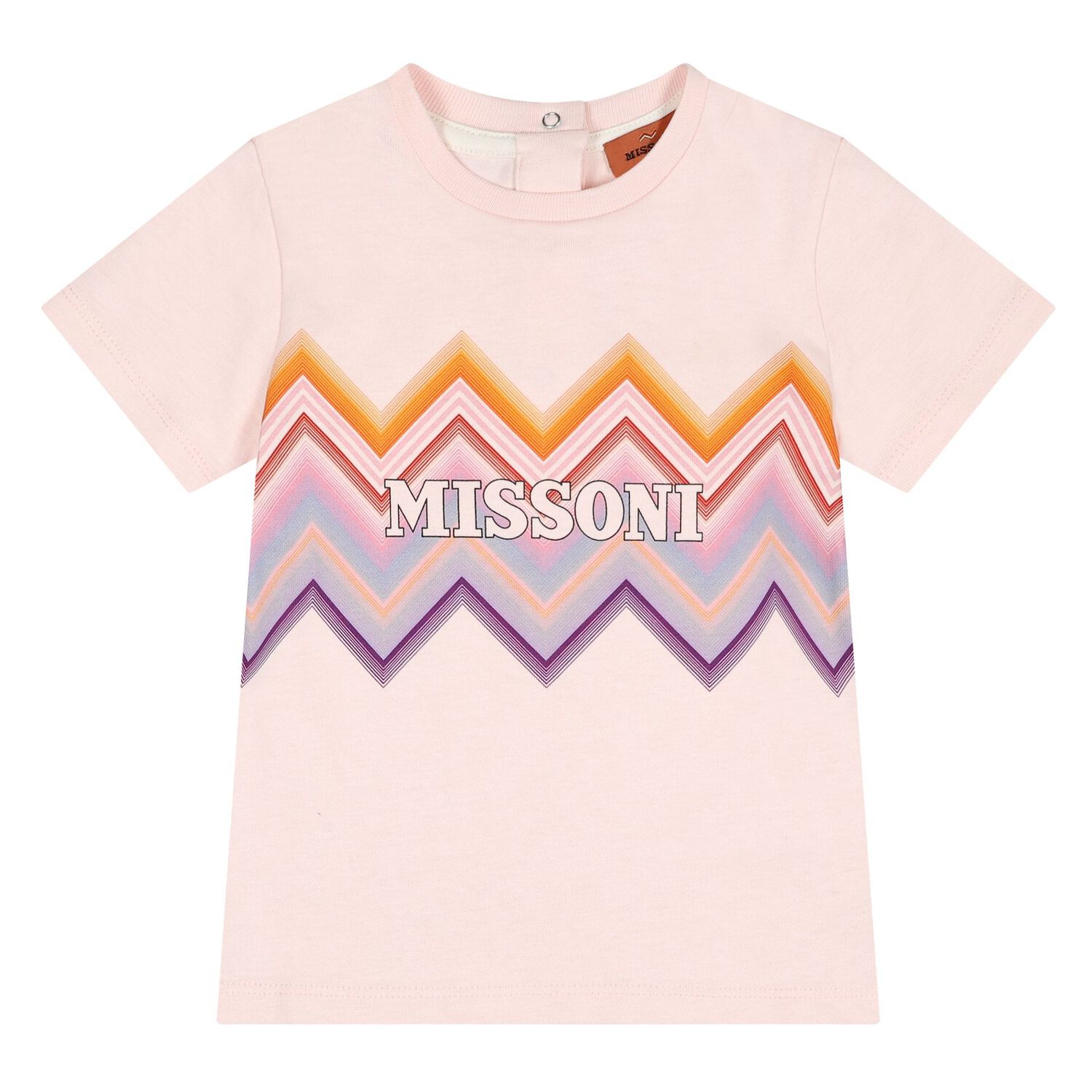 Younger Girls Pink Zig Zag Logo T-Shirt, 1, hi-res