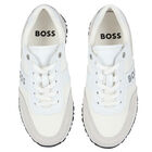 Boys White Logo Trainers, 1, hi-res
