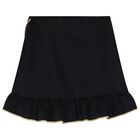 Girls Black Ruffled Skirt, 1, hi-res