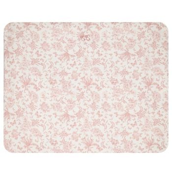 Baby Girls Ivory & Pink Toile De Jouy Baby Blanket