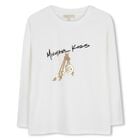 Girls Ivory Logo Long Sleeve Top, 1, hi-res