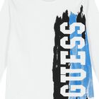 Boys White Logo  Sleeve Top, 1, hi-res