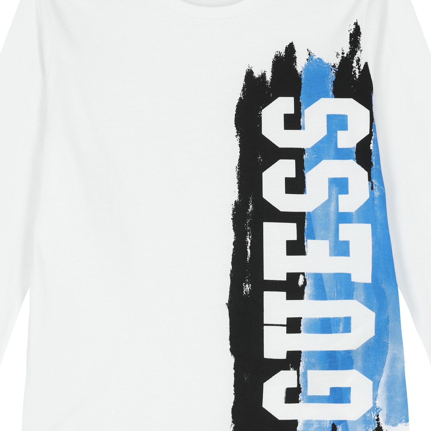 Boys White Logo  Sleeve Top, 1, hi-res
