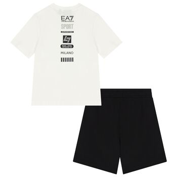 Boys Ivory & Black Shorts Set