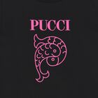 Girls Black Logo Dress, 1, hi-res