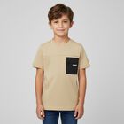 Boys Beige Logo T-Shirt, 2, hi-res