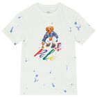 Boys White Polo Bear T-Shirt, 1, hi-res