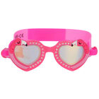 Girls Pink Heart Swimming Goggles, 1, hi-res