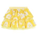 Girls White & Yellow Daisy Skirt Set, 1, hi-res