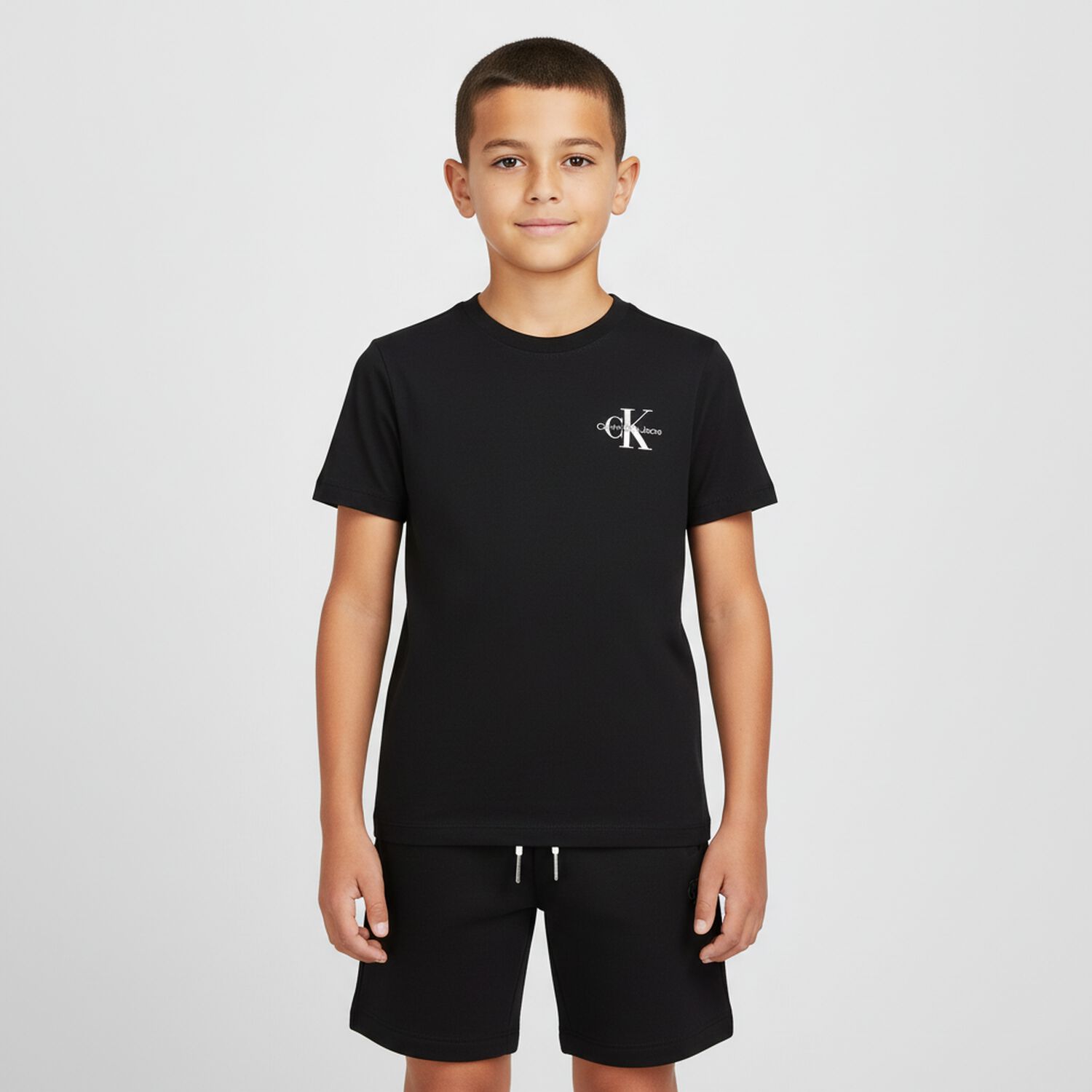 Boys Black Logo Shorts, 2, hi-res