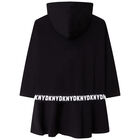 Girls Black Logo Sequin Hooded Dress, 1, hi-res