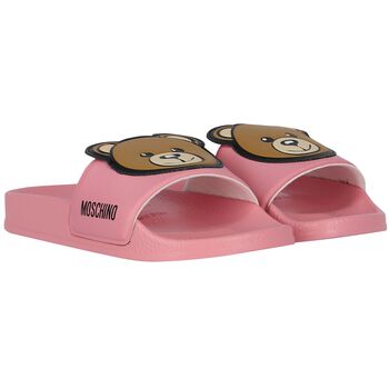 Girls Pink Teddy Bear Logo Sliders